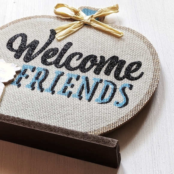 Welcome Friends Harvest Pumpkin Sign Home Decor Accent - Picture 5 of 7